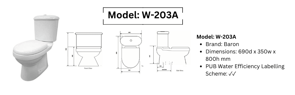 toilet bowl model w 203a