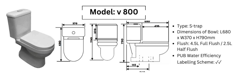 toilet bowl model v 800