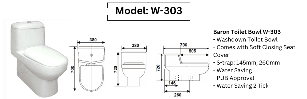 toilet bowl model w 303